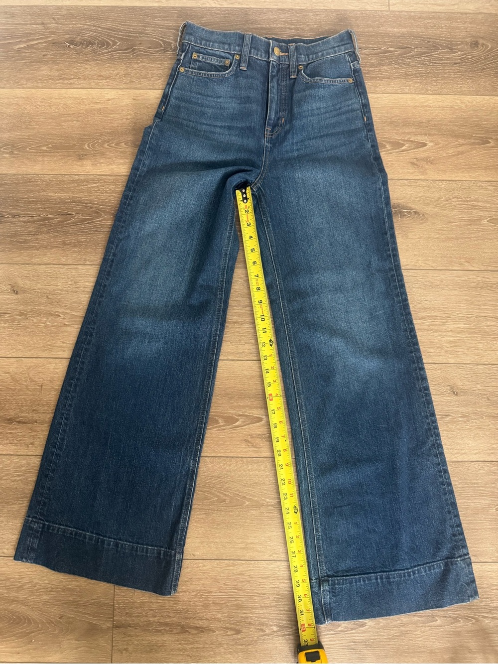 J. Crew Wide Leg Trouser Jeans High Rise Dark Wash Denim Chic 25 - Picture 14 of 14